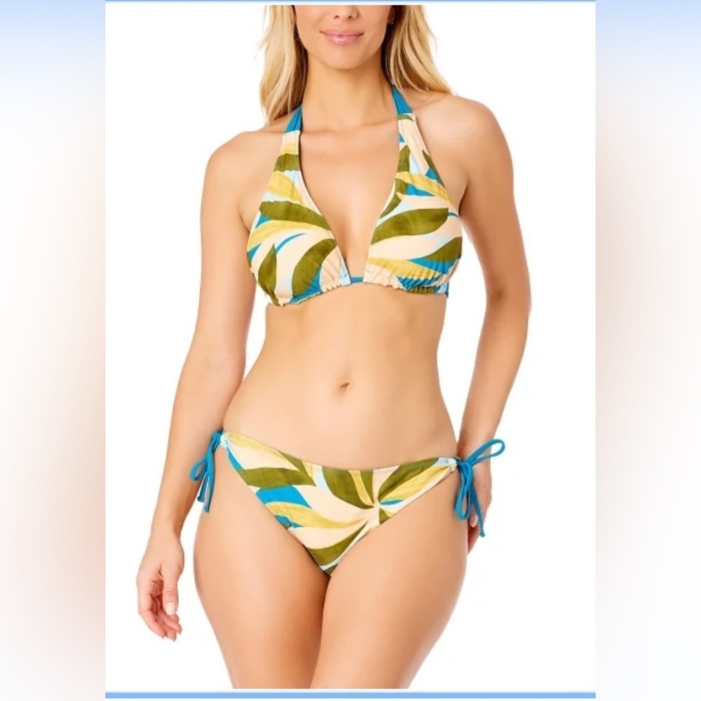 Hurley Reversible Teal Print Bikini M 8-10